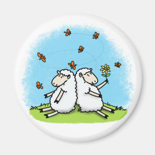 Cute sheep cartoon magnet. magnet