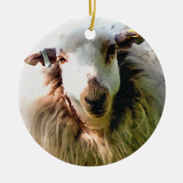 CUTE SHEEP CERAMIC TREE DECORATION (Front)