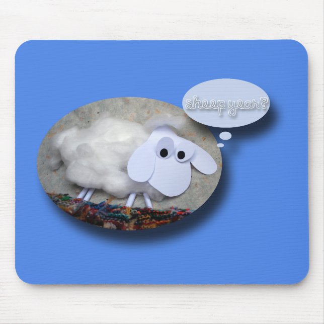 Cute Sheep Chinese Year Zodiac Birthday Mousepad (Front)