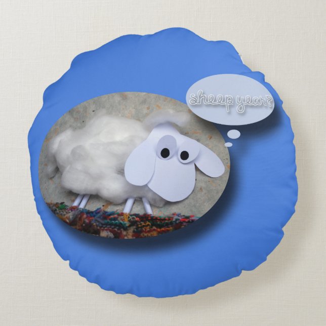 Cute Sheep Chinese Year Zodiac Birthday Pillow (Back)