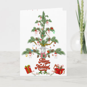 Cute Sheep Christmas Tree Fleece Navidad Card