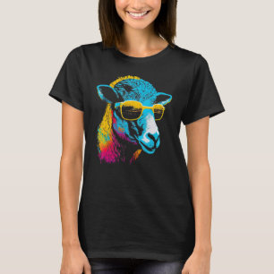 Cute Sheep Colourful Lamb Sheep Farm T-Shirt