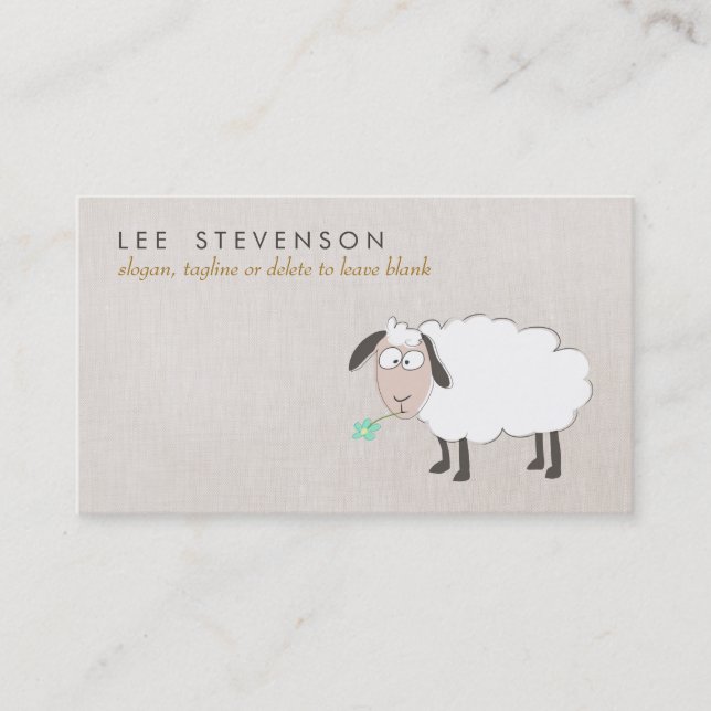 Cute Sheep Drawing Child's Business Card (Front)