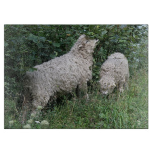 Cute Sheep Eating Leaves Cutting Board