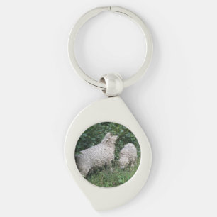 Cute Sheep Eating Leaves Keychain
