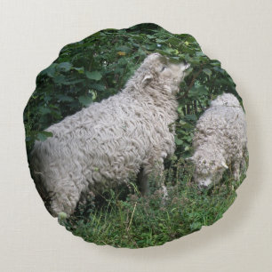 Cute Sheep Eating Leaves Pillow