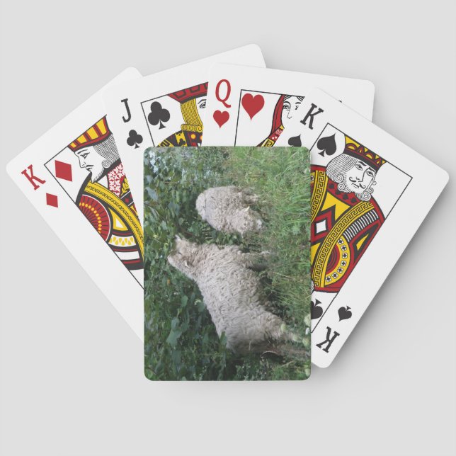 Cute Sheep Eating Leaves Playing Cards (Back)