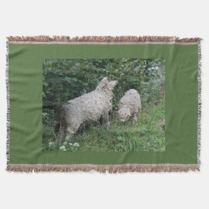 Cute Sheep Eating Leaves Throw Blanket