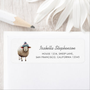 Cute Sheep Farm Animal Return Address Label