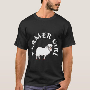 Cute Sheep Farm Girl Farm Life Farm Woman Farm Liv T-Shirt