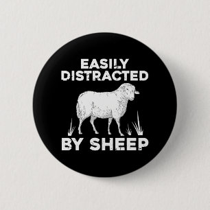 Cute Sheep For Lamb Farm Animal Farmer Sheep 6 Cm Round Badge
