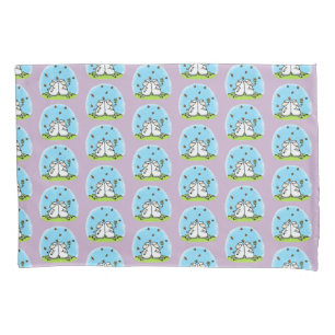 Cute sheep friends and butterflies cartoon pillowcase