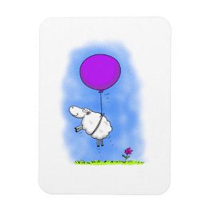 Cute sheep funny cartoon magnet