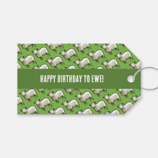 Cute Sheep Happy Birthday To Ewe Pixel Art Pattern Gift Tags