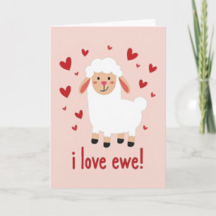 Cute Sheep I Love Ewe Valentine Card