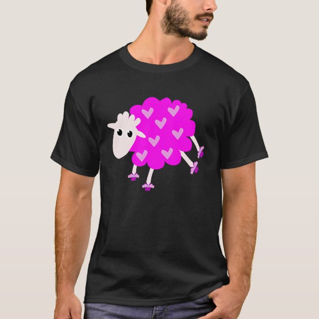 Cute sheep Lady sheep Pink sheep T-Shirt (Front)