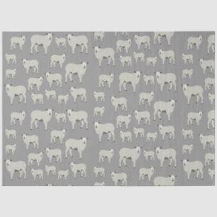 Cute Sheep & Lamb Farm Animal Pattern Tissue Paper