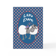Cute Sheep, Luv Ewe Romantic Greeting Card