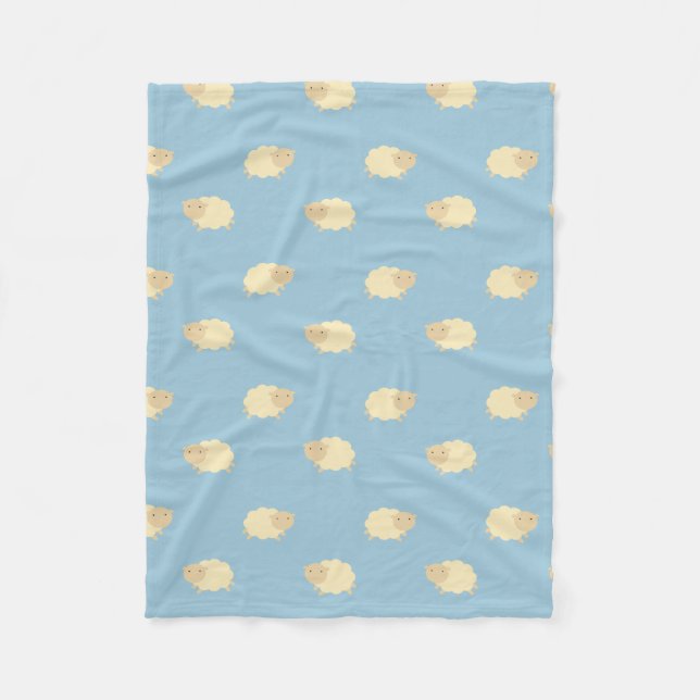 Cute Sheep Pattern Fleece Blanket (Front)