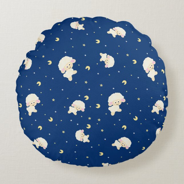 Cute sheep round cushion (Front)