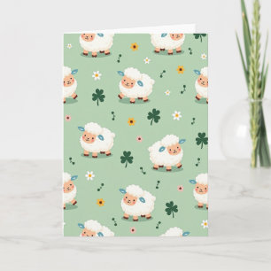 Cute Sheep Springtime Scene Card