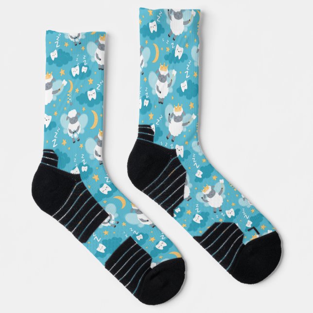 Cute Sheep Tooth Fairy Dentist Hygienist  Socks (Right)