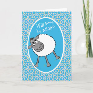 Cute Sheep, Will Ewe Be Mine? Fun Valentine's Card