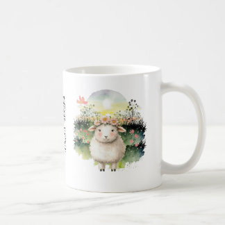 Cute Sheep with custom text Coffee Mug