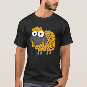 Cute Sheep With Flower Wool Farm Animal T-Shirt