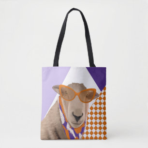 Cute Sheep With Glasses Tote Bag