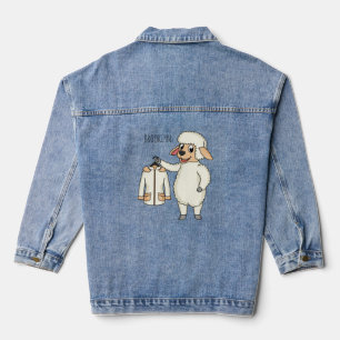 Cute sheep with jacket cartoon