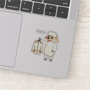 Cute sheep with jacket cartoon 
