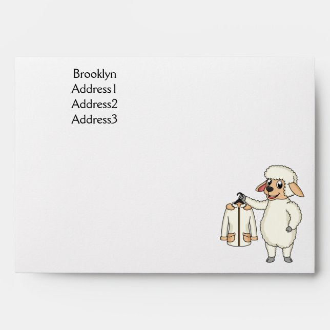 Cute sheep with jacket cartoon  envelope (Front)