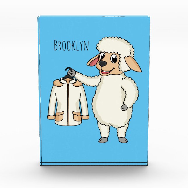 Cute sheep with jacket cartoon  photo block (Front)