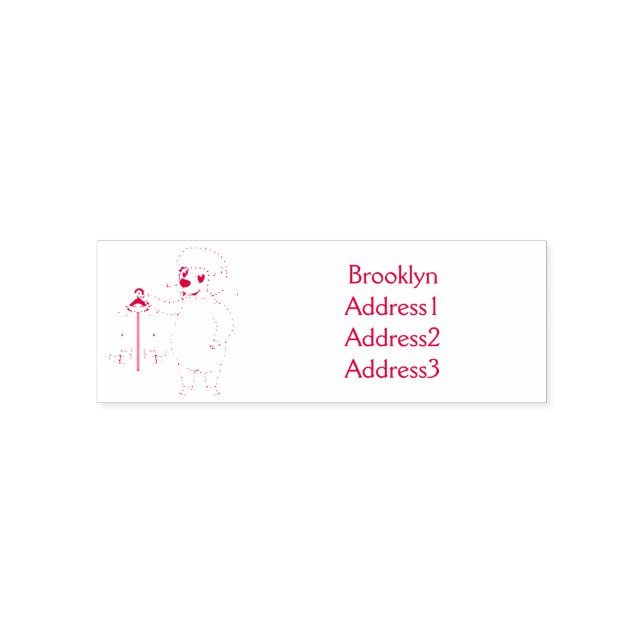 Cute sheep with jacket cartoon  self-inking stamp (Design)