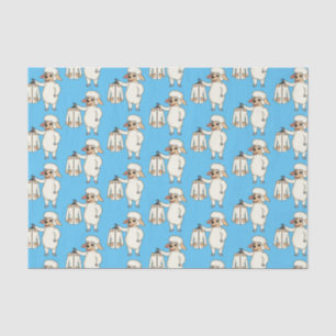 Cute sheep with jacket cartoon tissue paper