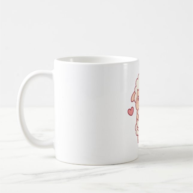 Cute Sheep With Wool Sweater Funny Coffee Mug (Left)
