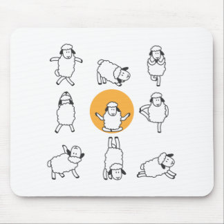 Cute sheep yoga mouse pad