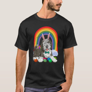 Cute Sheepadoodle Happy Easter Eggs Bunny Dog Kids T-Shirt