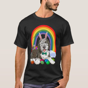 Cute Sheepadoodle Happy Easter Eggs Bunny Dog Kids T-Shirt