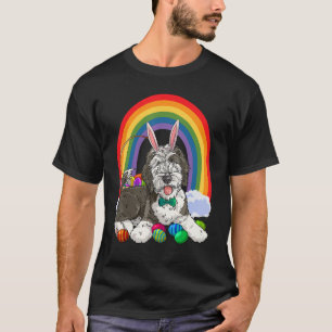 Cute Sheepadoodle Happy Easter Eggs Bunny Dog Kids T-Shirt