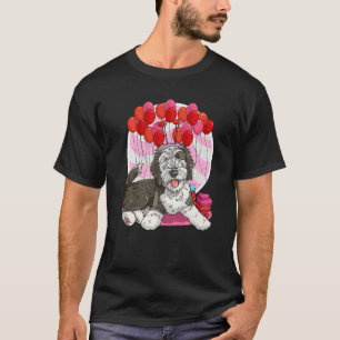 Cute Sheepadoodle Heart Valentine Day Dog T-Shirt