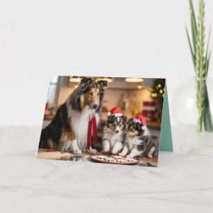 Cute Sheltie Christmas Cookie Card