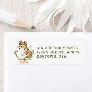 Cute Sheltie Puppy Return Address Label