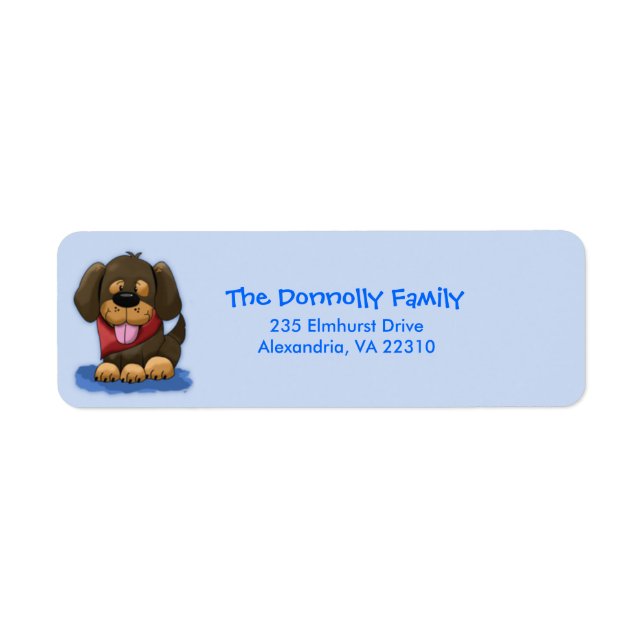 Cute Shepherd Puppy Mix Return Address Labels (Front)