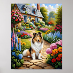 Cute Shetland Sheepdog Animal  Poster