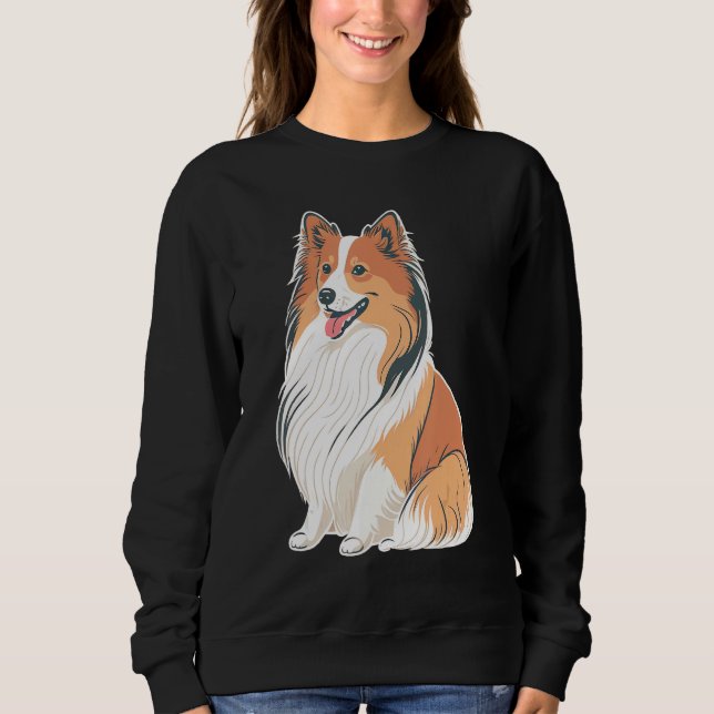 Cute Shetland Sheepdog Dog on Sheltie Sweatshirt (Front)