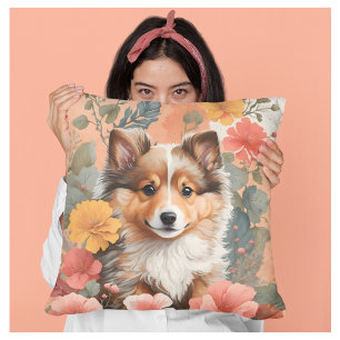 Cute Shetland Sheepdog Puppy Cushion