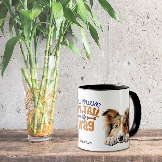 Cute Shetland Sheepdog You Make My Tail Wag Mug (Creator Uploaded)
