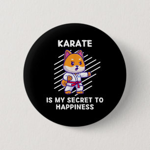 Cute Shi Inu Karate Is My Secret To Happiness Shi  6 Cm Round Badge